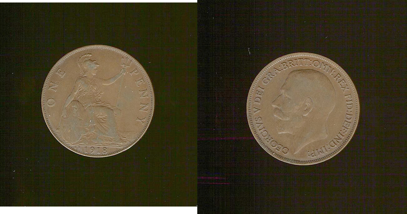 English penny 1918KN aEF